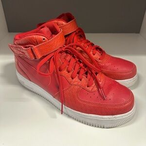 Nike Air Force 1 Mid '07 LV8 Red Python Gym Red White 804609-601 Size 11
